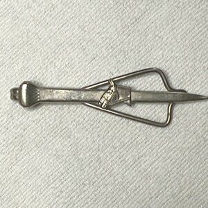 VTG Silver Tone Horse Head Equine Money Tie Clip Bar 2.5"